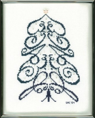 2004 Just Cross Stitch Ornament Issue Peace Tree--Finished December 2004